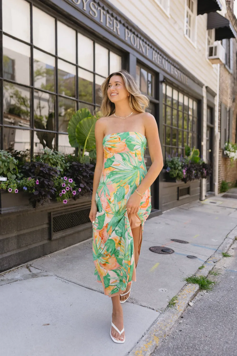 Tropical Sanctuary Dress Spring Bloom Soft-touch maxi gown