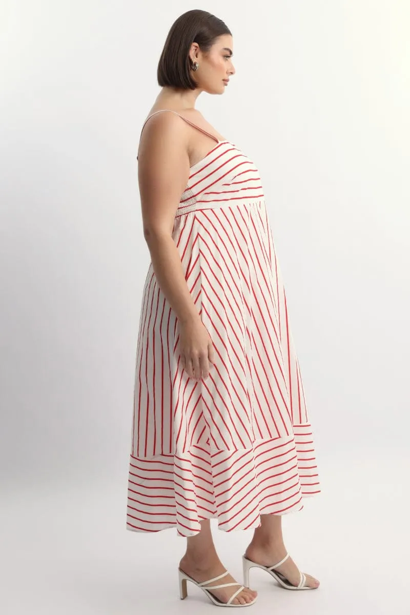 Beautiful event maxi This dress offers a flattering fit that accentuates your shape without feeling tight Red Stripe Maxi Dress Sleeveless