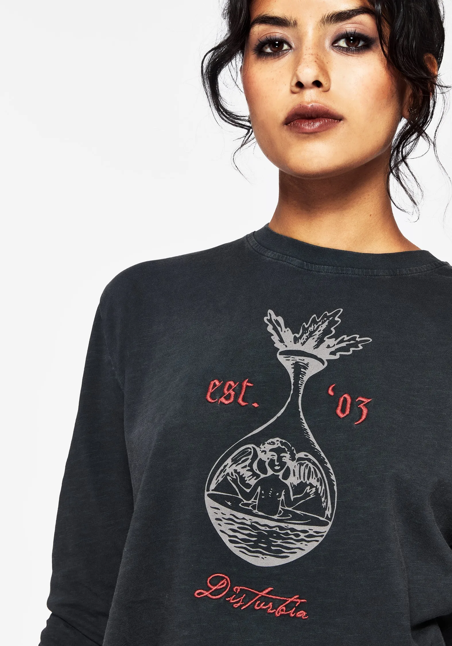 black friday Anointing Long Sleeve Graphic Jersey Crop Top