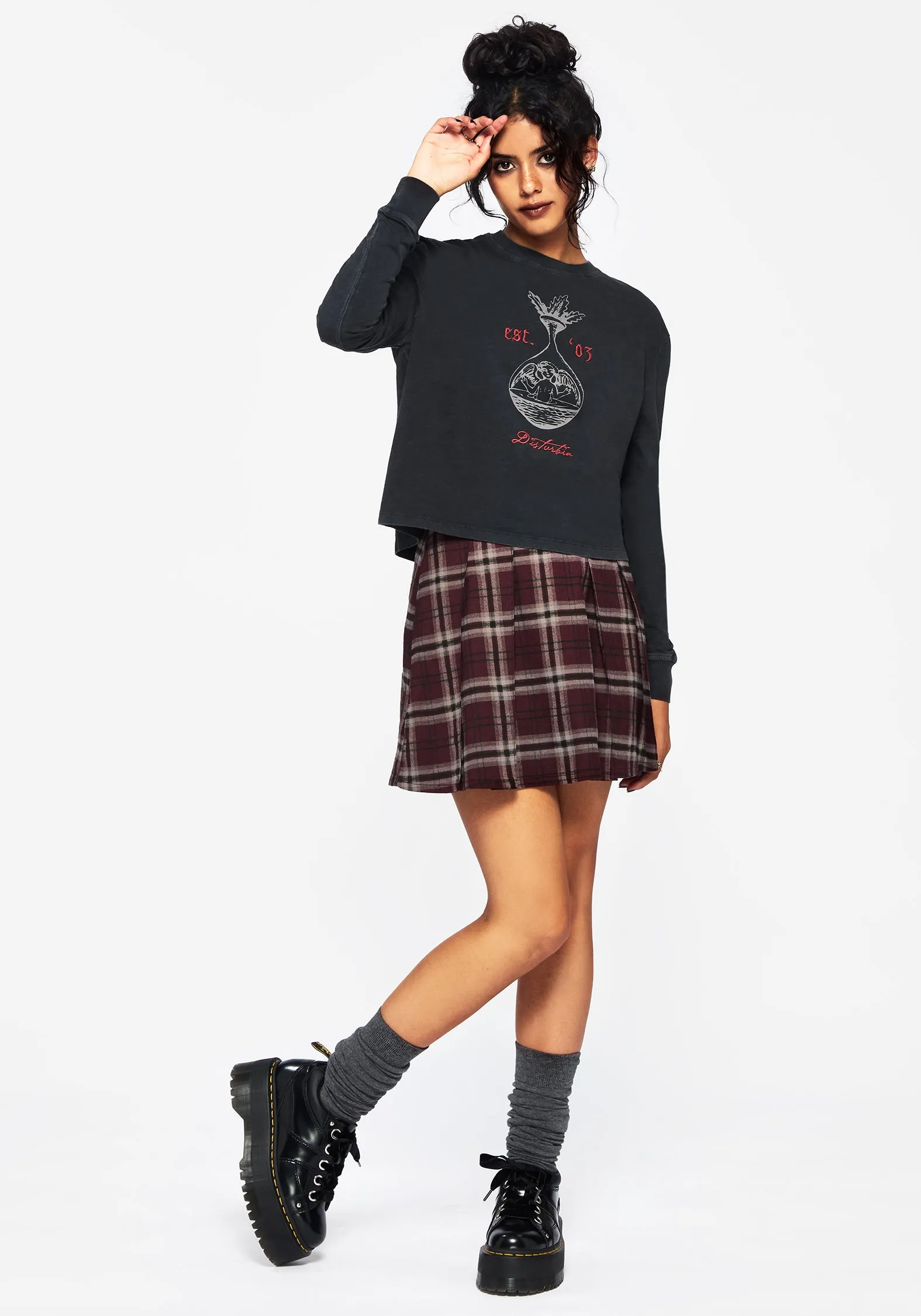 Anointing Long Sleeve Graphic Jersey Crop Top hypoallergenic material