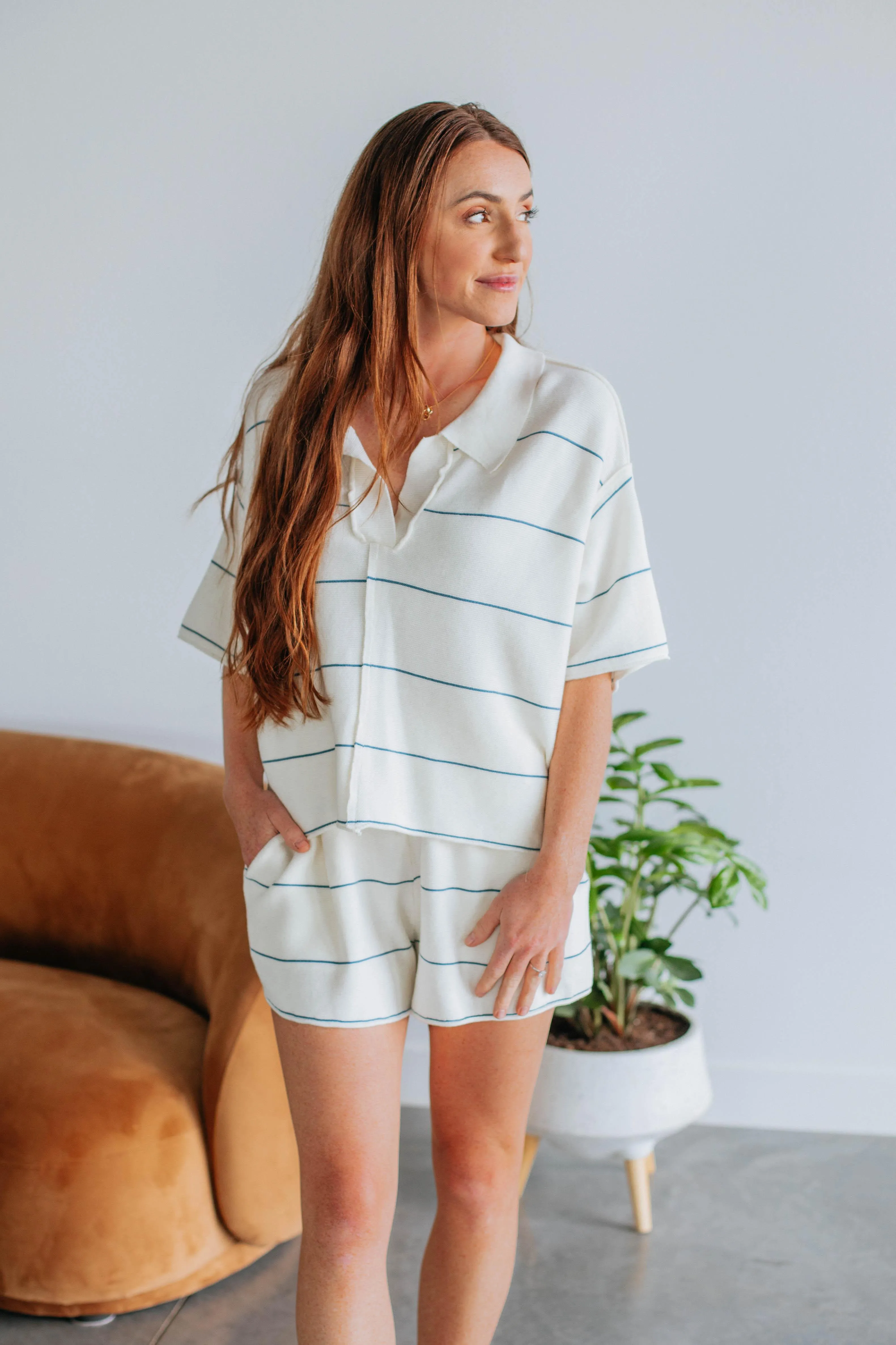 Jessie Knit Shorts - Ivory corduroy shorts Simple Appeal
