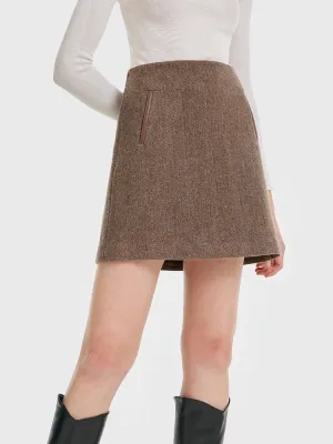 Washable Wool A-line Skirt Tailored Cut