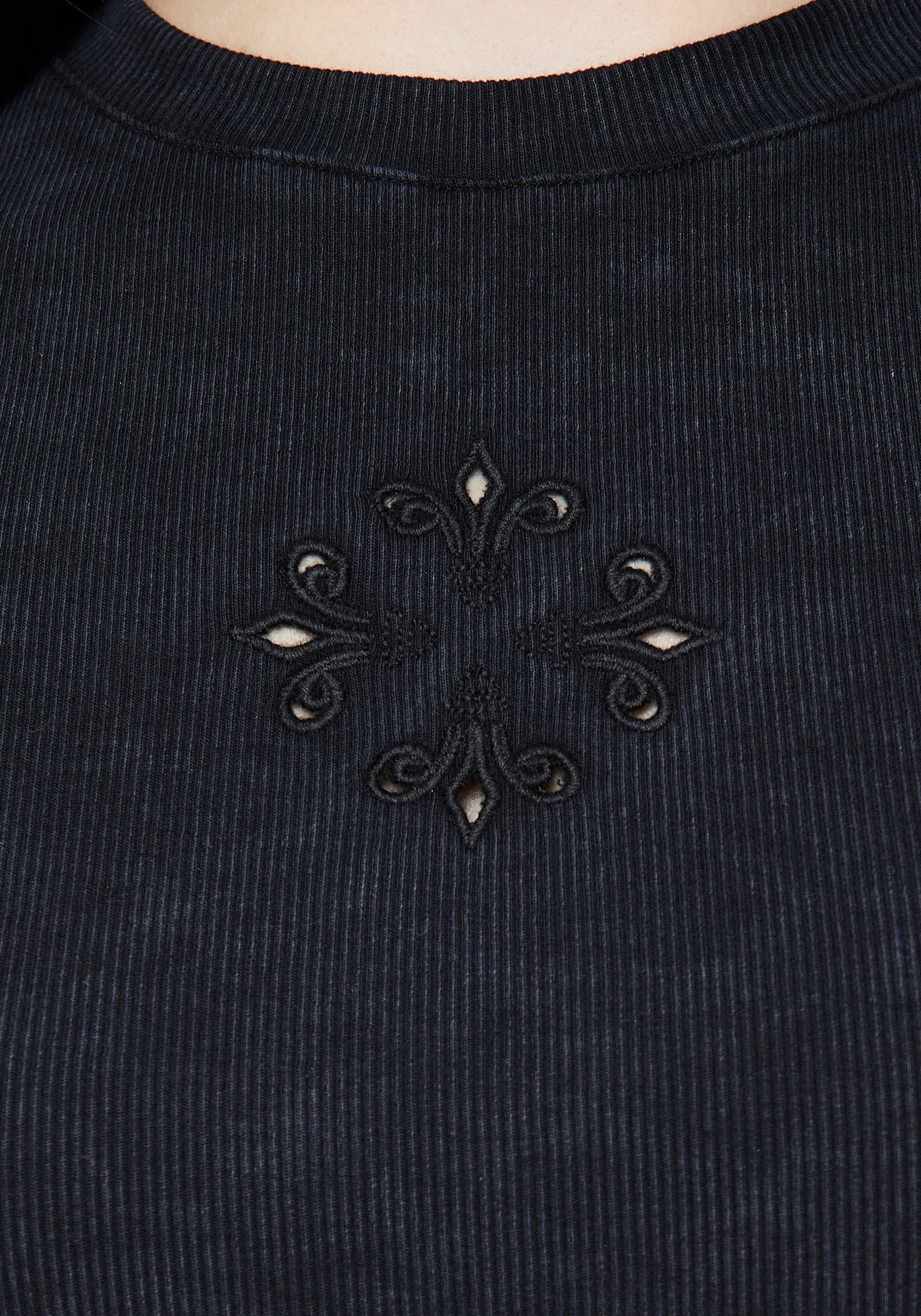 Light Wear Christina Cotton Cut Out Detail Washed T-Shirt