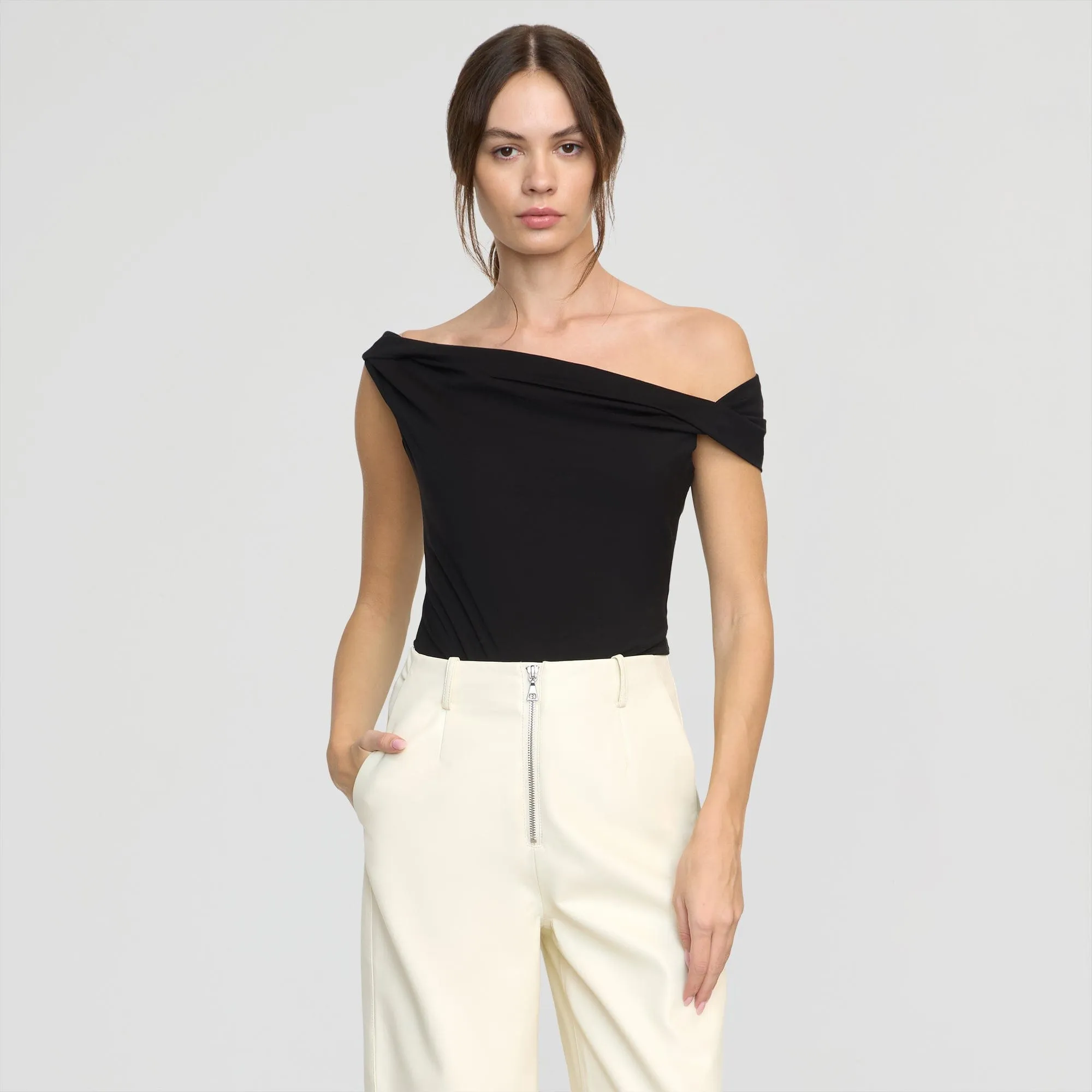 Trendy Vibe Mai Asymmetric Off-Shoulder Tee