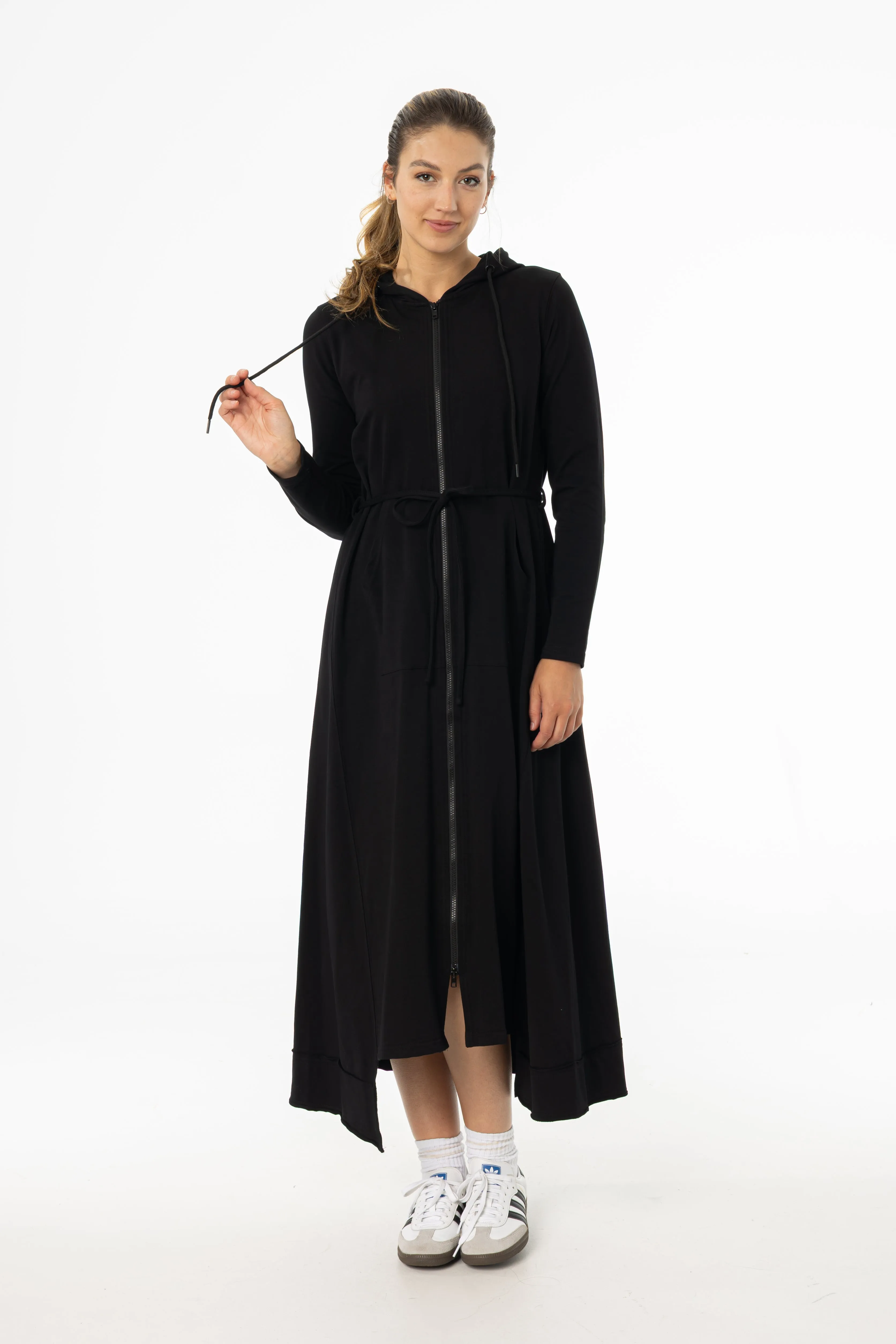 Rush Mode Black Sweatshirt Maxi Dress