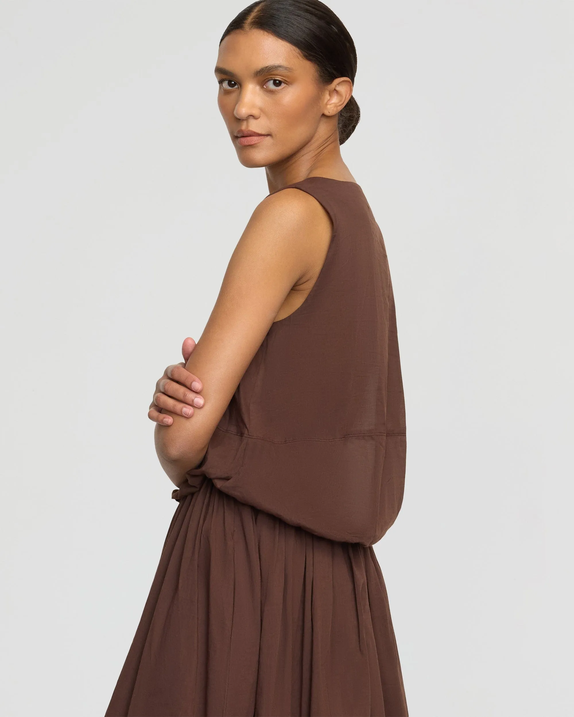 Cozy Vibe Volta Tiered Organic Cotton Dress