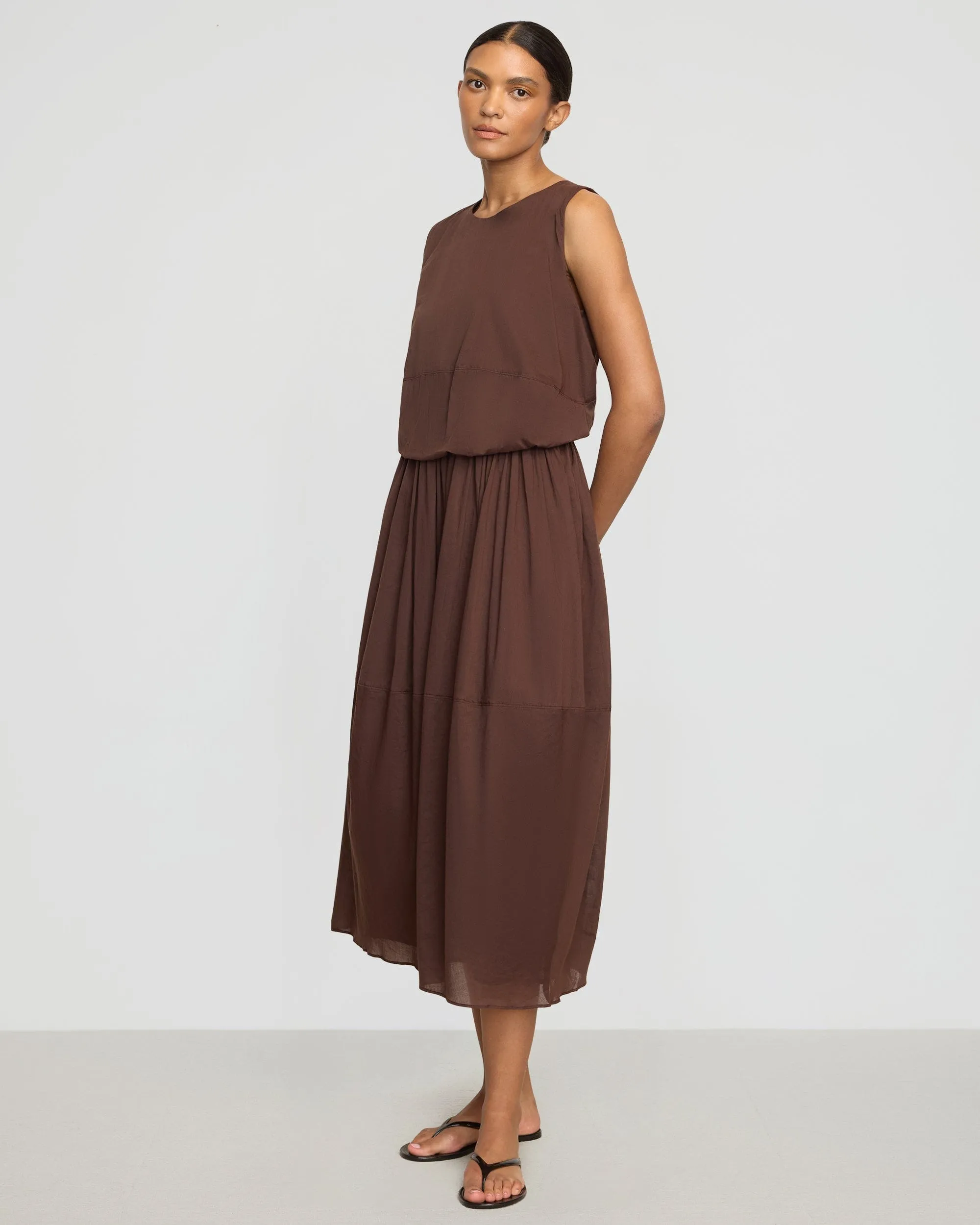 Comfortable fit Windproof Fabric Volta Tiered Organic Cotton Dress