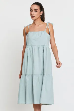 Green A Line Dress Midi Everyday midi for work
