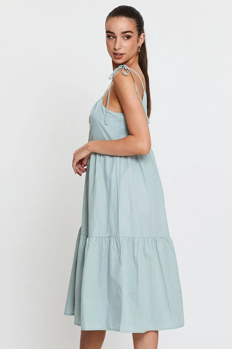 Green A Line Dress Midi New Yorker