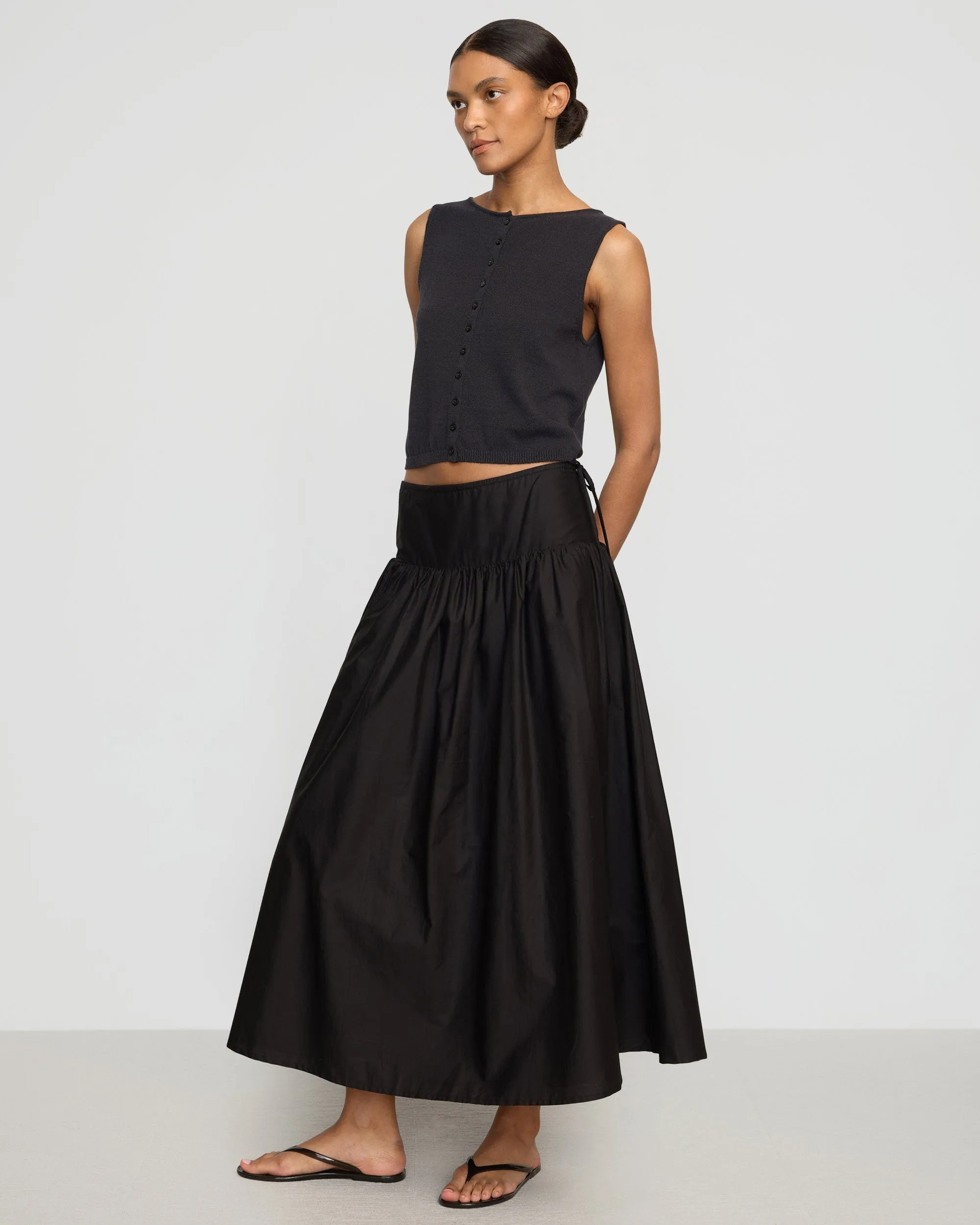 Bao Organic Cotton Drop-Waist Skirt Lined interior