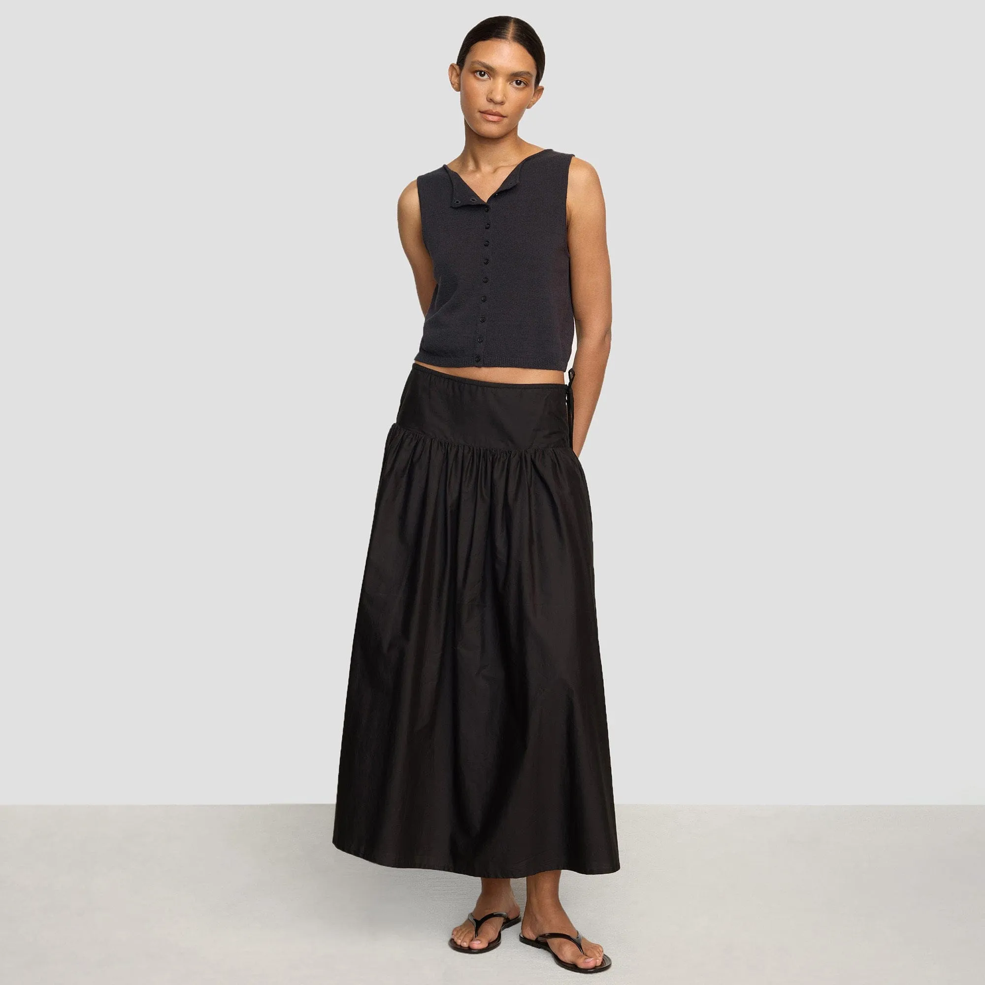 Bao Organic Cotton Drop-Waist Skirt Versatile Outfit