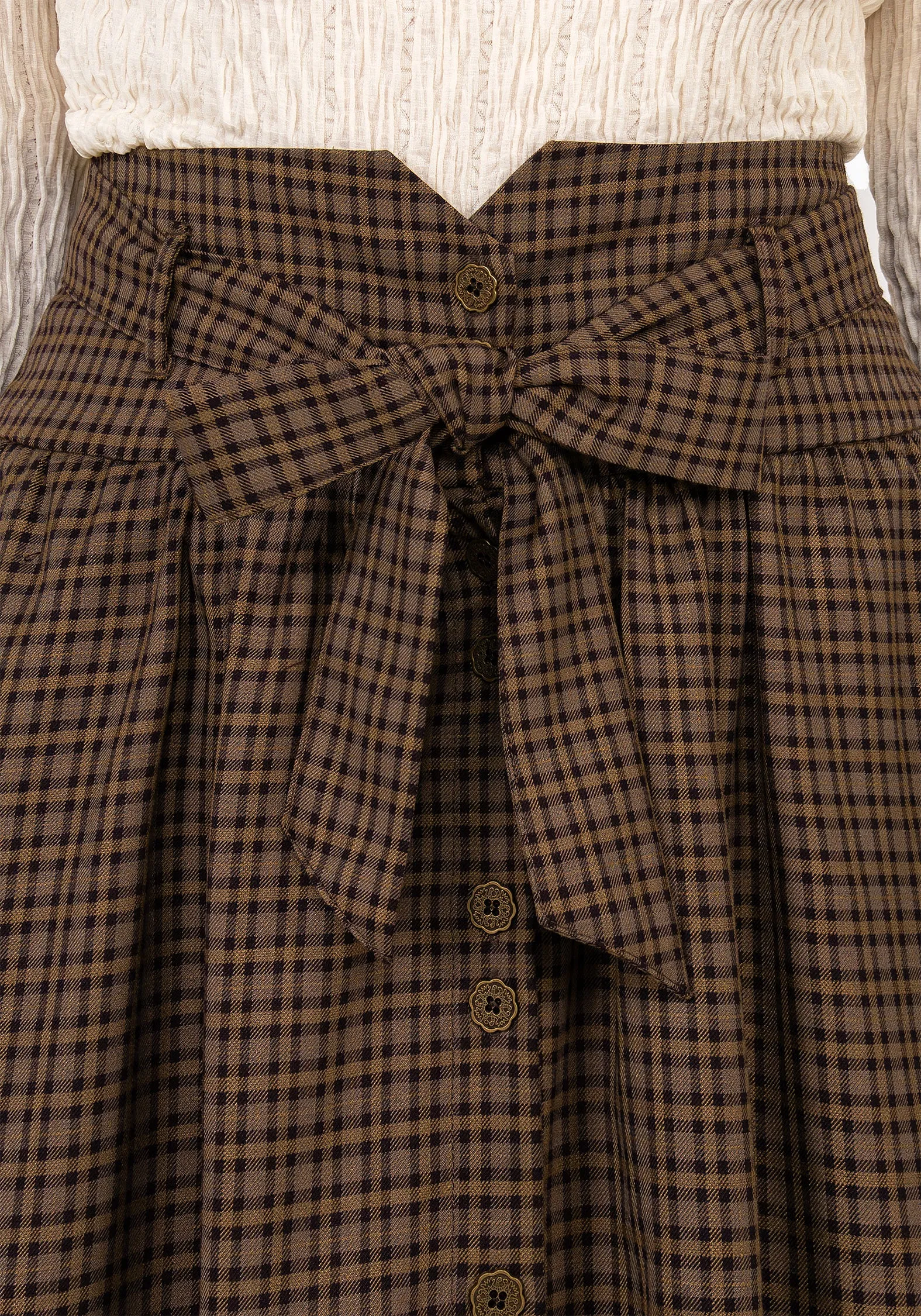 City Tones Sweetspire Check Tie Waist Midaxi Skirt