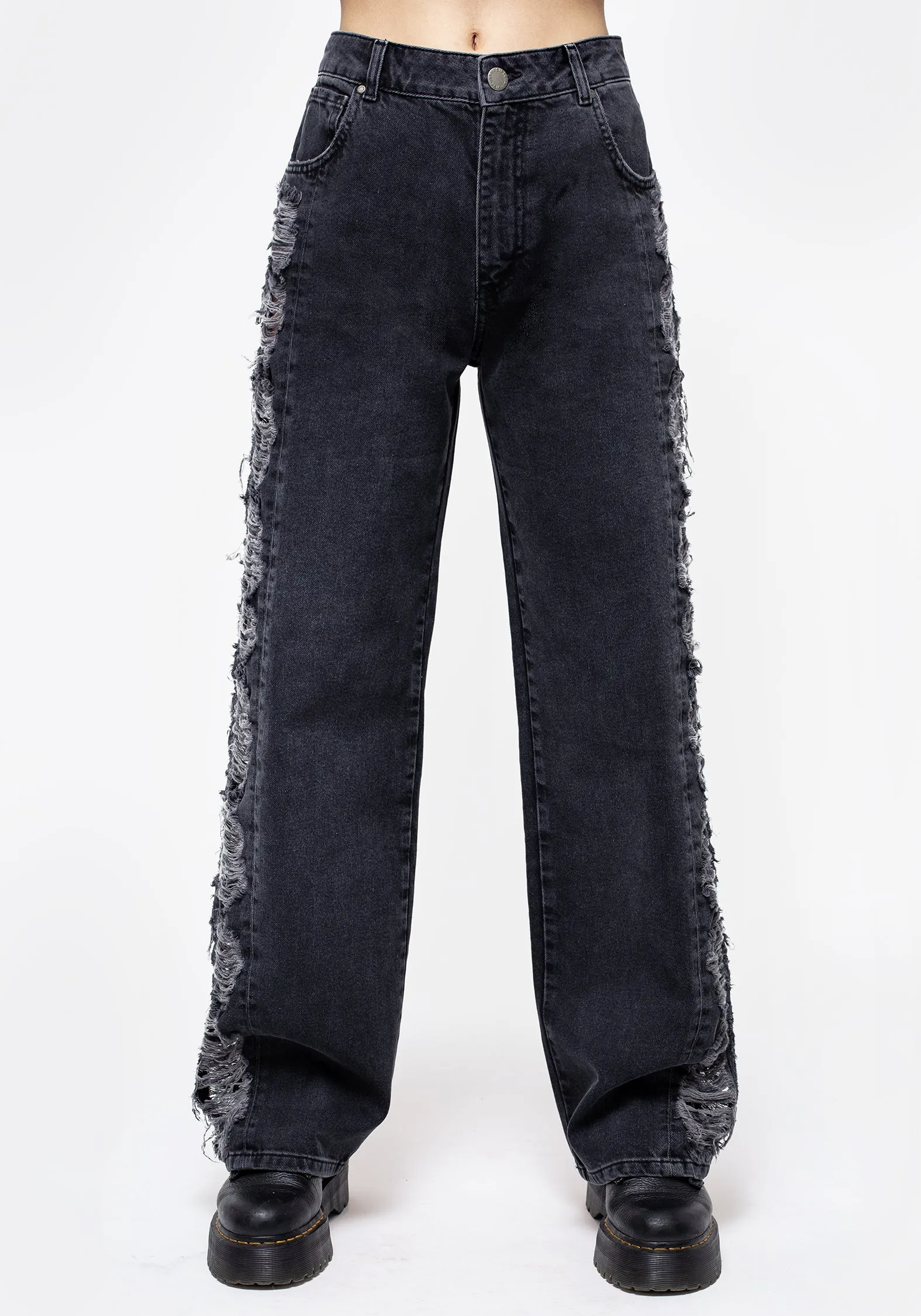 Fray Wide Leg Jeans Daily Wear Festival Outfit