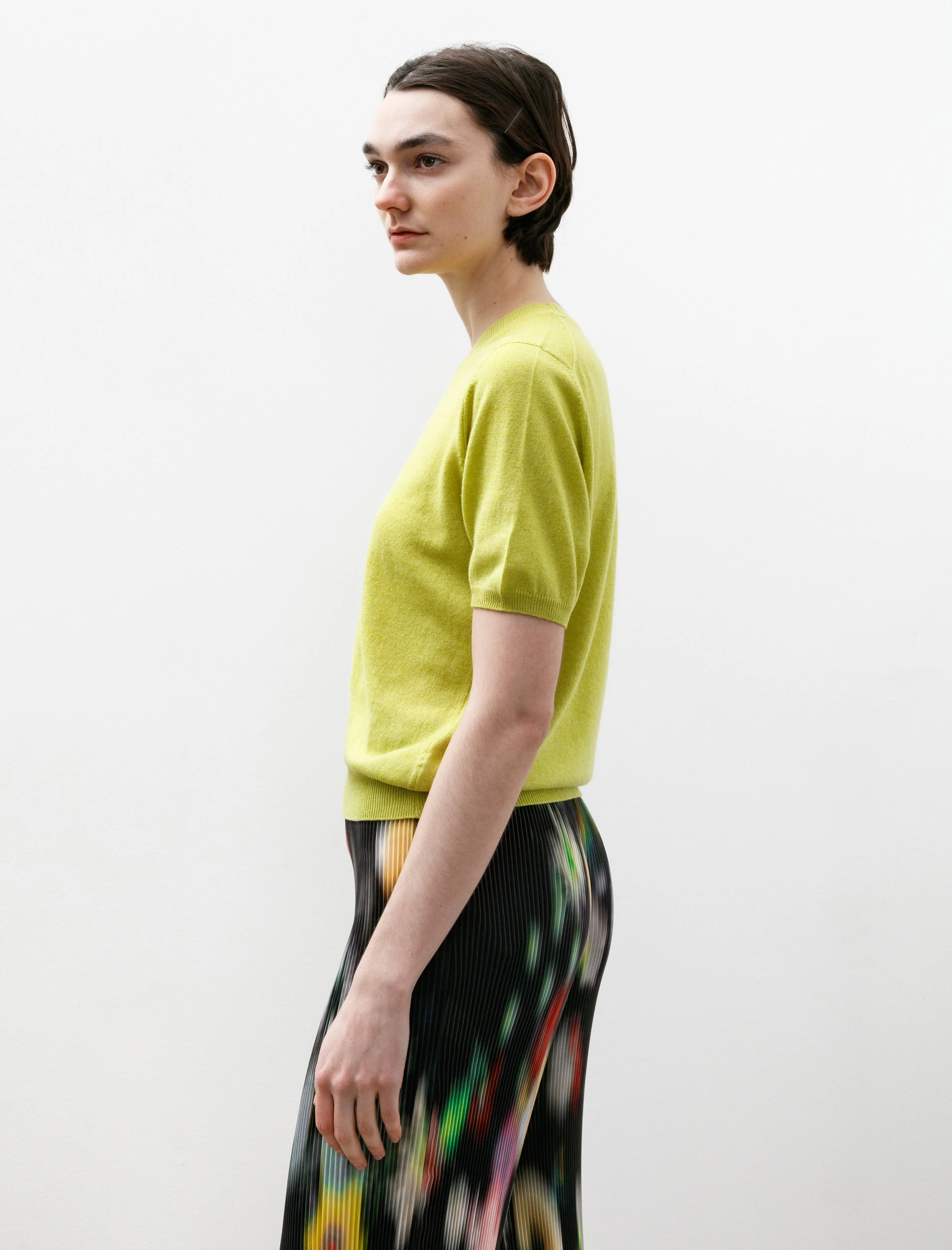 Emer T-Shirt Cotton Cashmere Lime Green Reflective Safety Accents