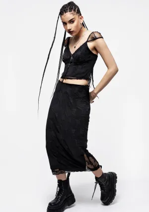 Soft Combo Unisex style Hailey Stretch Lace Midi Skirt