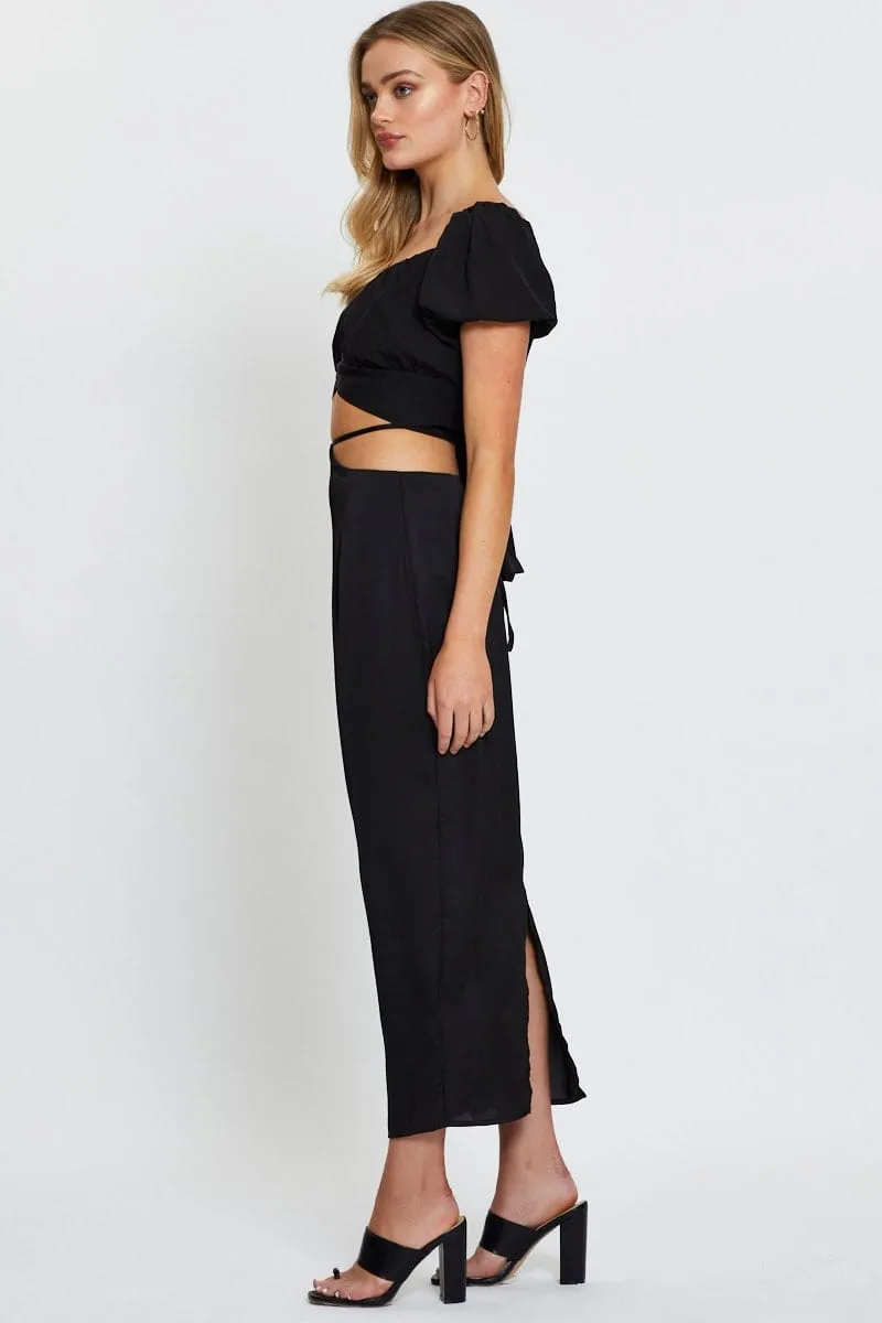 Red Slip Skirt Maxi Satin Neutral palette Relaxed Vibe