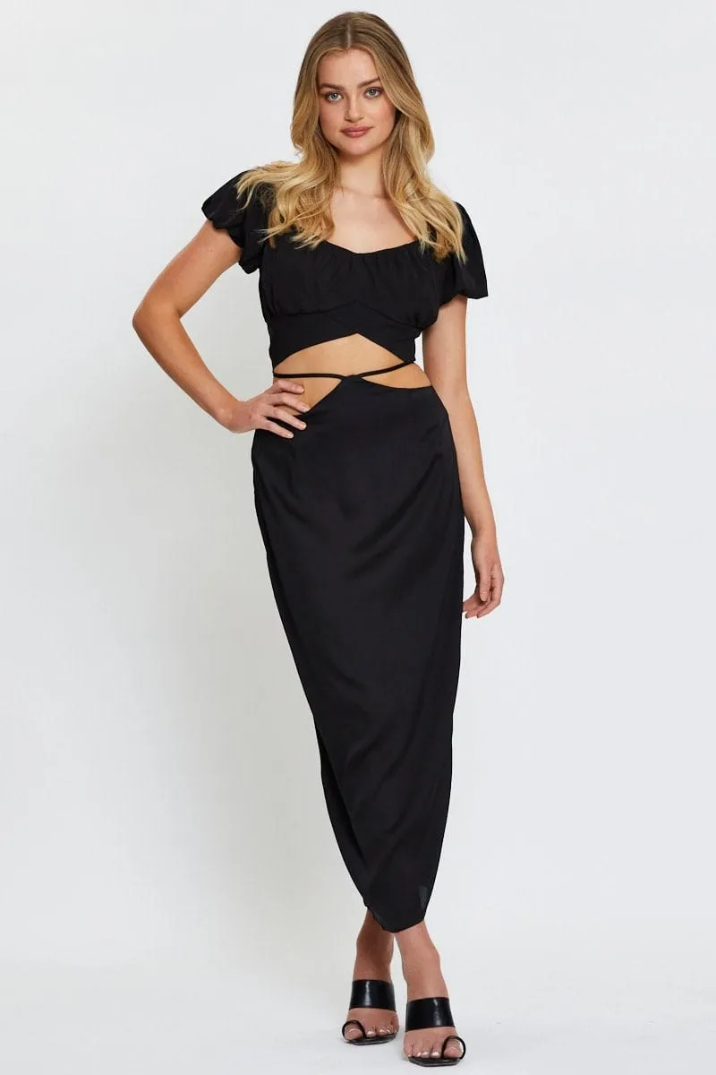 Red Slip Skirt Maxi Satin Neutral palette Contemporary Design