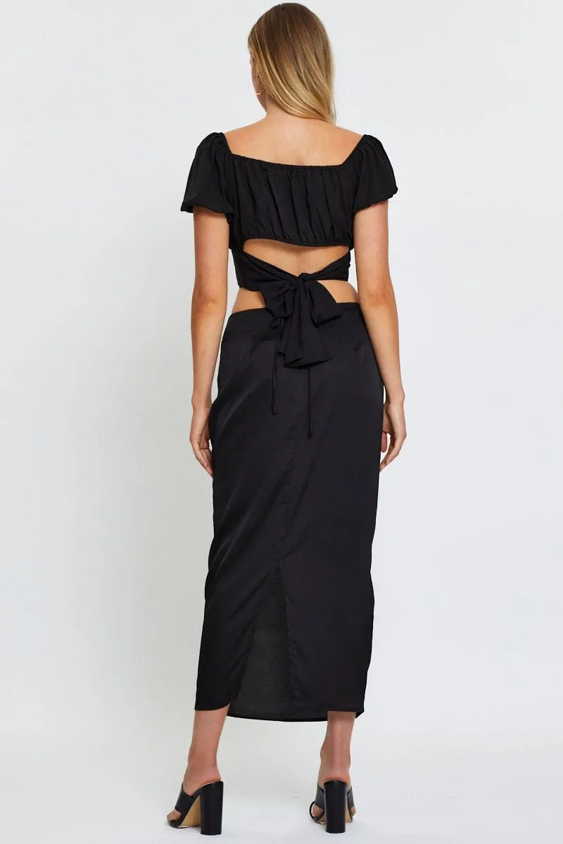 All Day Red Slip Skirt Maxi Satin