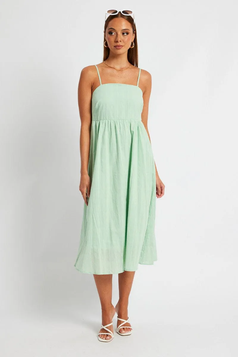 Grace Mood Rock Bay Green Midi Dress Sleeveless