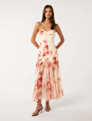 Luca Dropped Waist Maxi Dress Print Allover