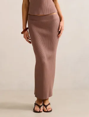 NoRubEdging Digital Glow Kallie Rib Knit Midi Pencil Skirt