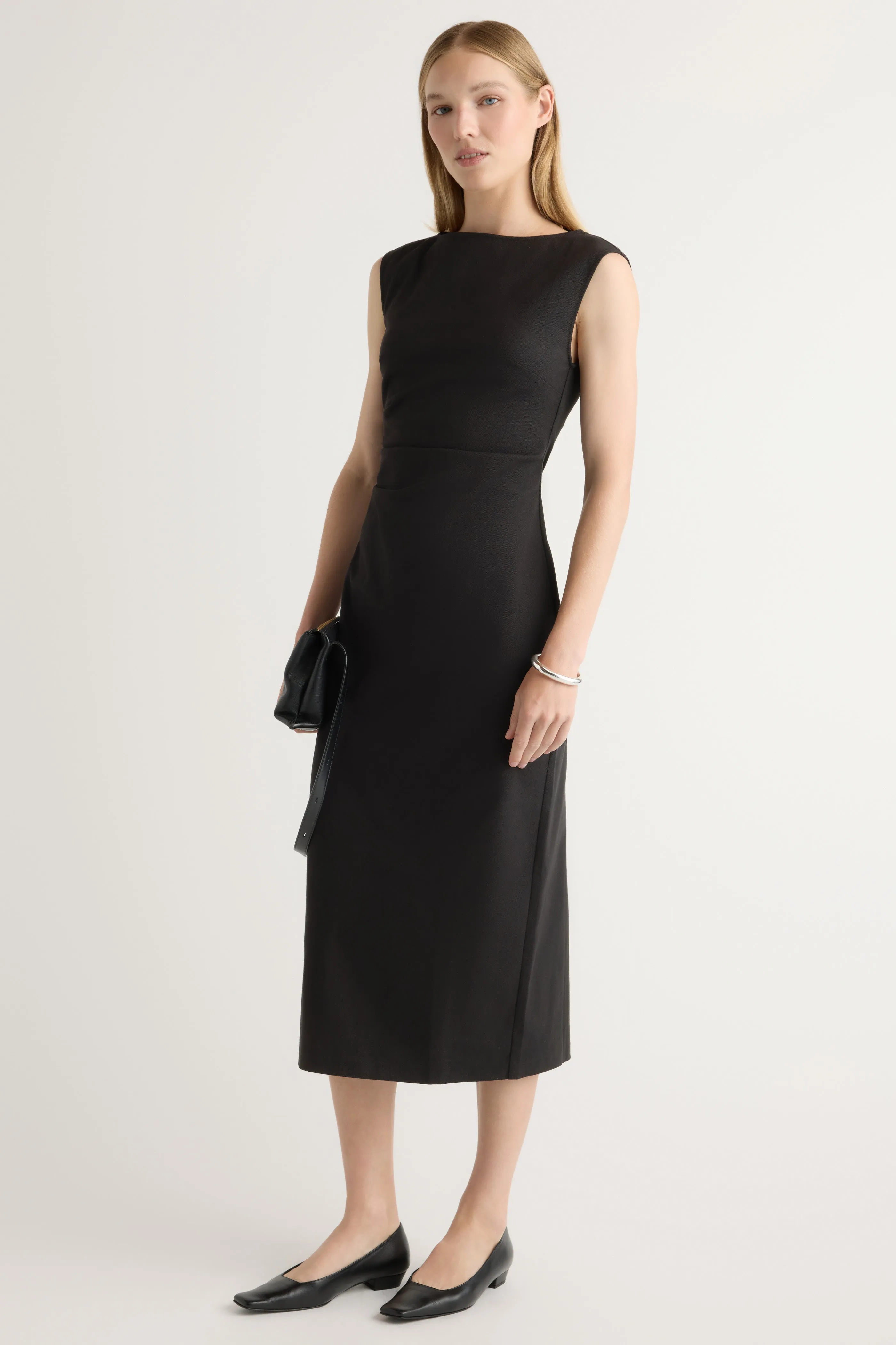 Inari Cotton Twill Boat-Neck Dress Reuse Mode Luxury Mood