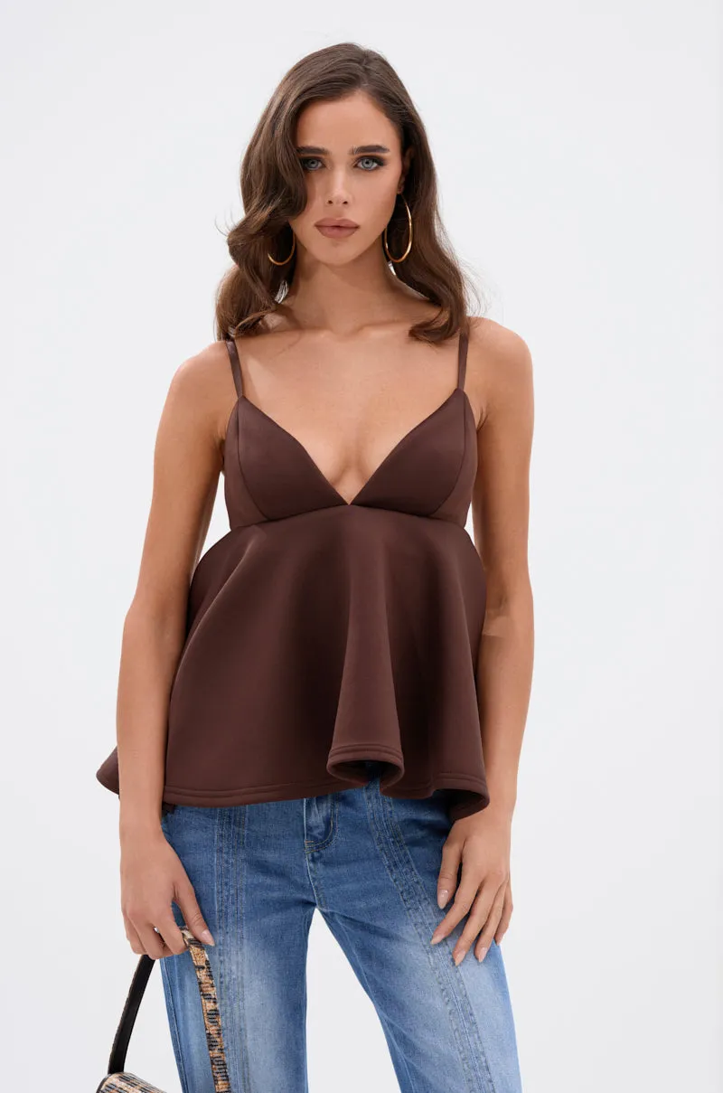 Smart Sensor Integration BIBI SCUBA CAMI TOP IN BROWN