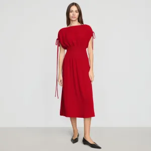 Ayumi Gathered-Shoulder Dress MeshVentilation Fashionable Skirt