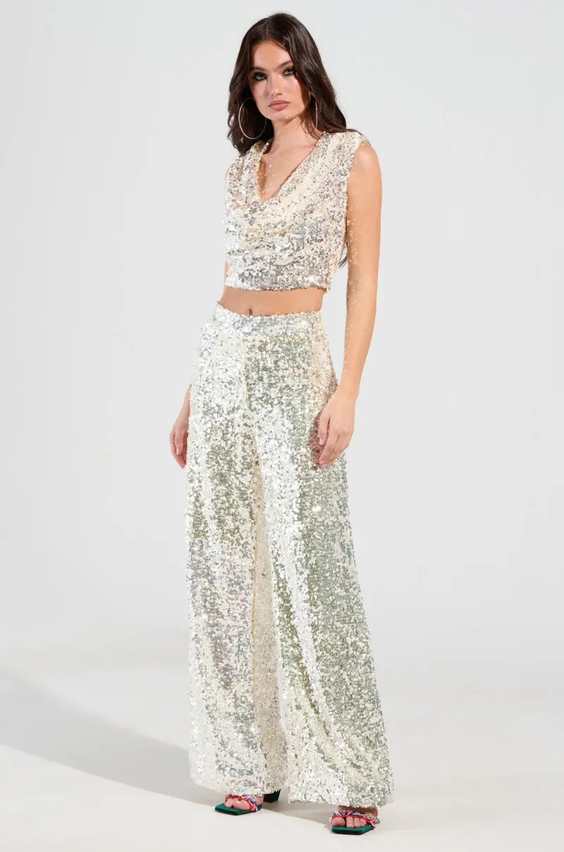 horizontal international cooperation STAR OF THE SHOW SEQUIN CROP TOP