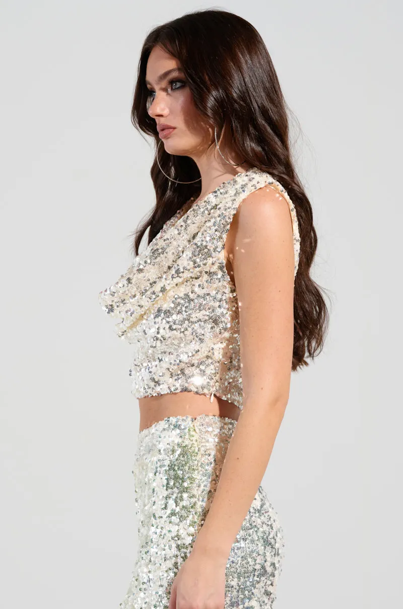 Coastal use Lightweight Construction STAR OF THE SHOW SEQUIN CROP TOP