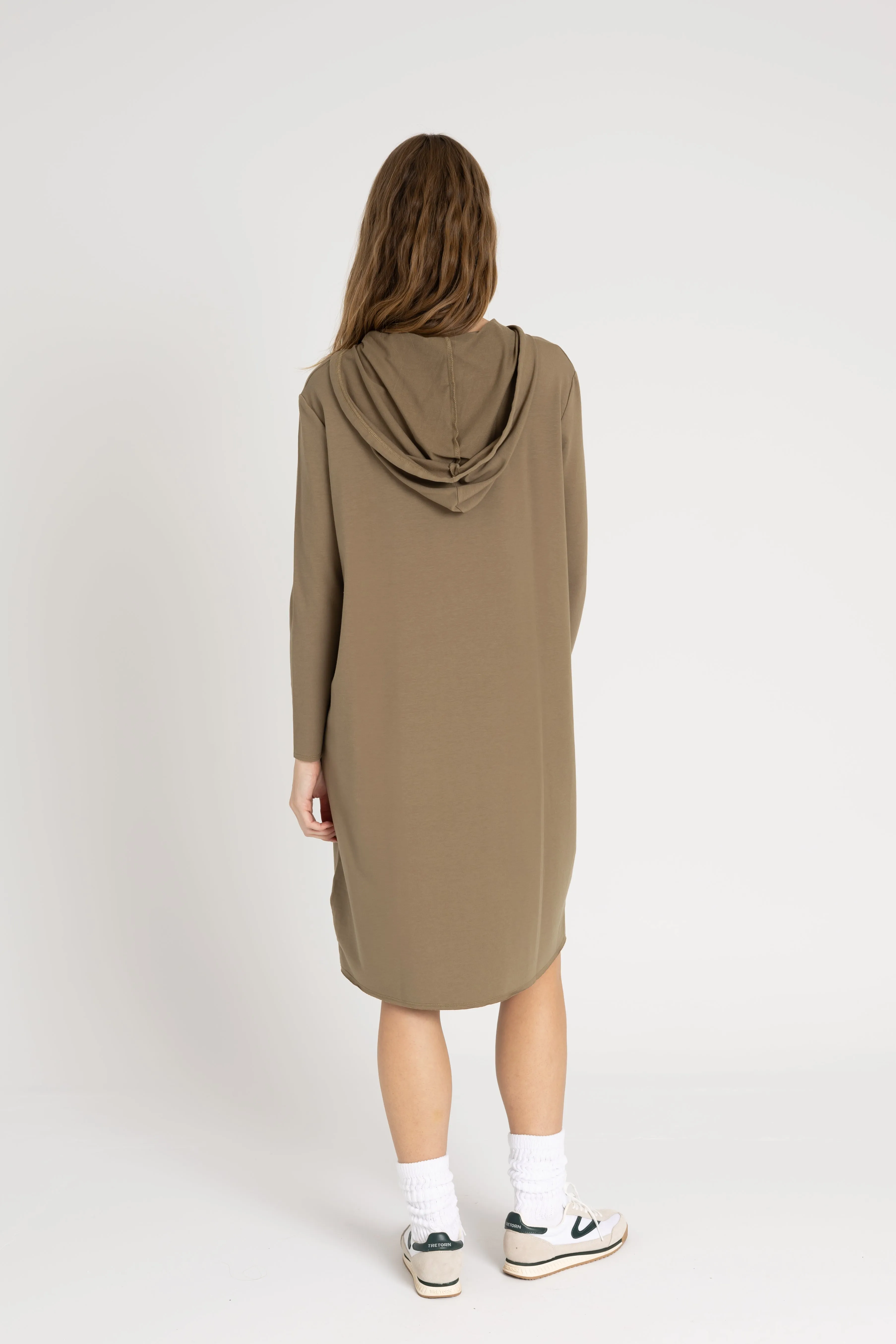 Green Drawstring Hoodie Dress AntibacterialMaterial Practical Shorts