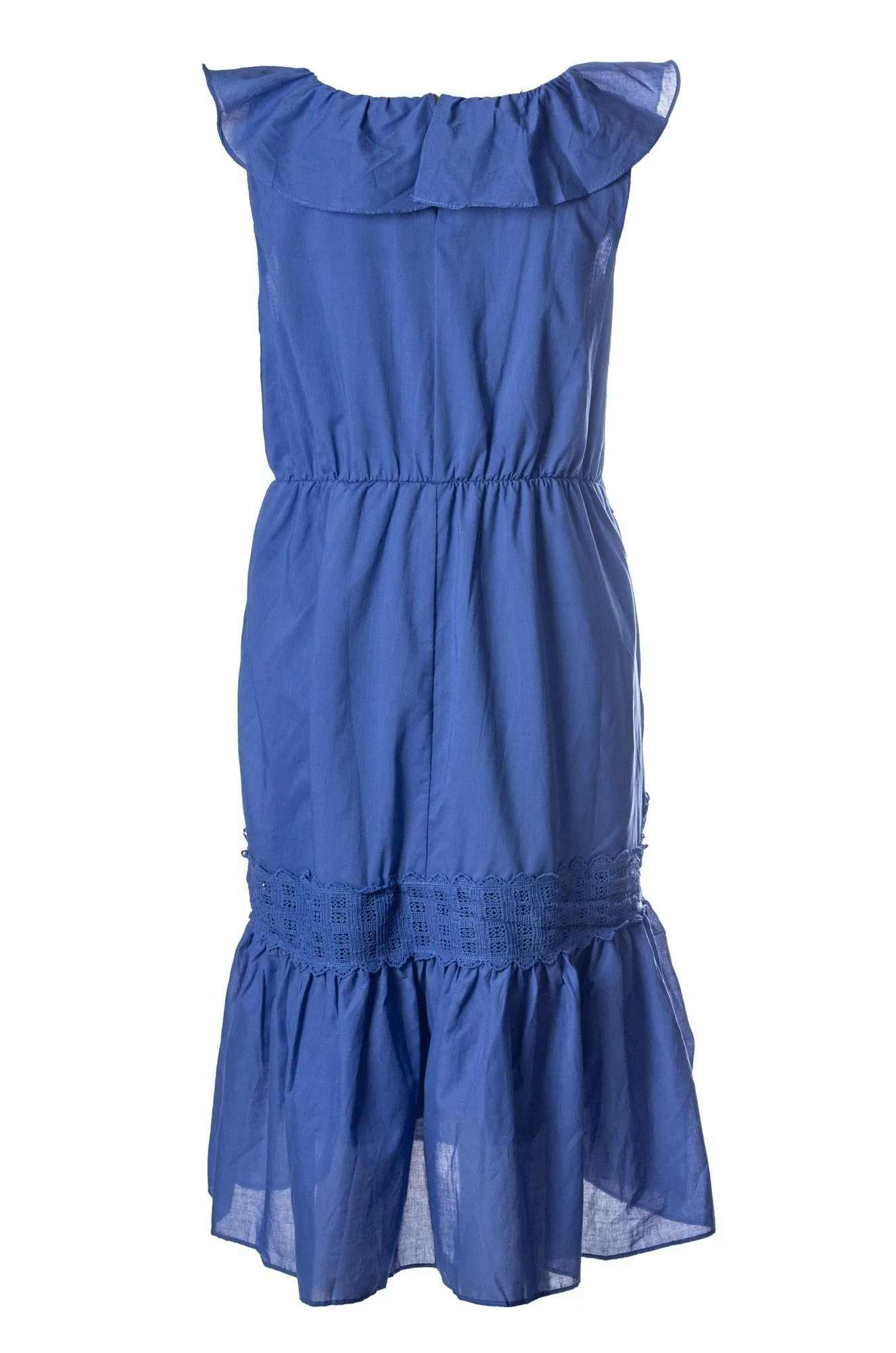 100% Cotton Voile Dress | MED BLUE | 6423A1 Hero Fit StretchPaneling