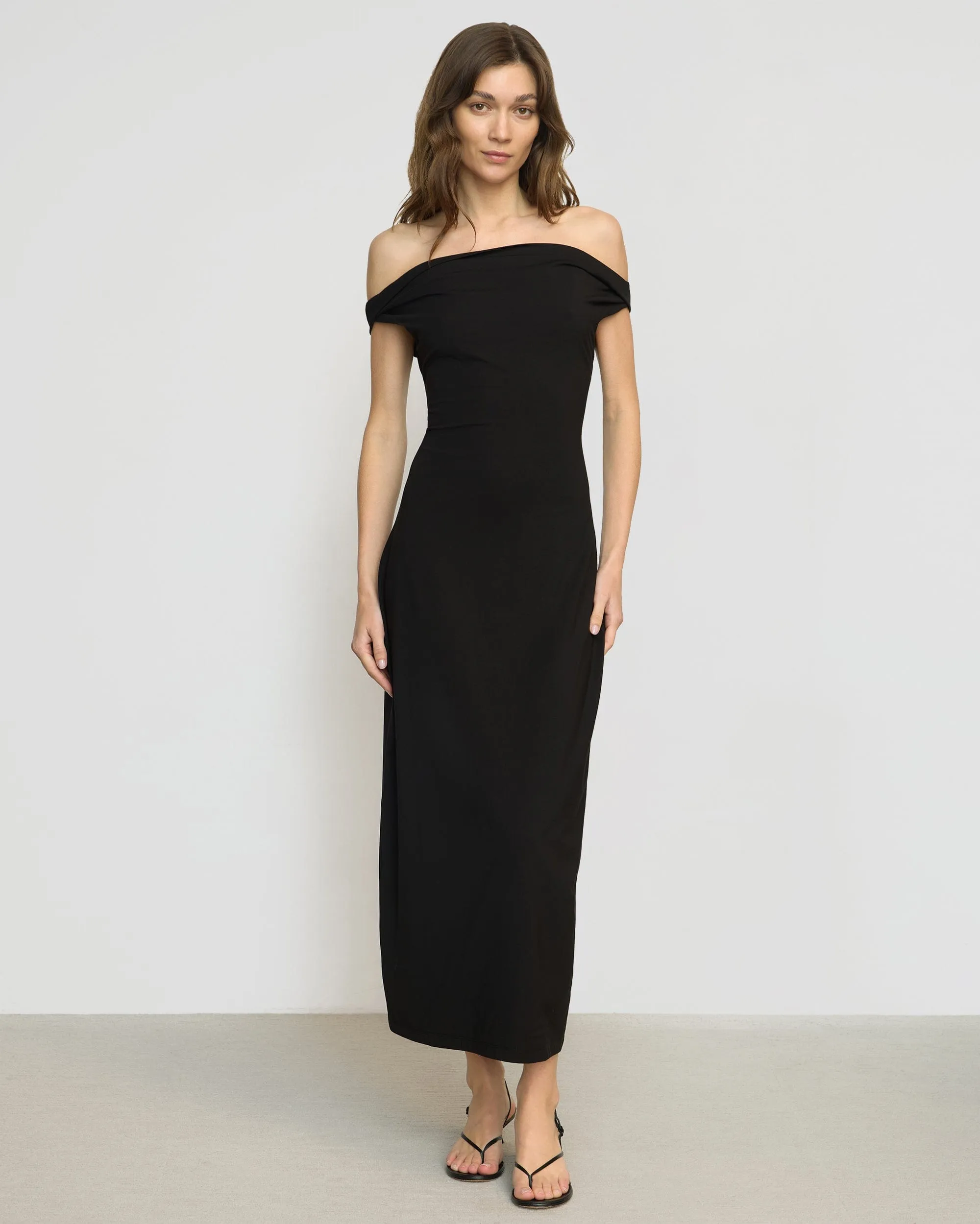Iryna Asymmetric Off-Shoulder Dress Practical Shorts Stylish Jumper