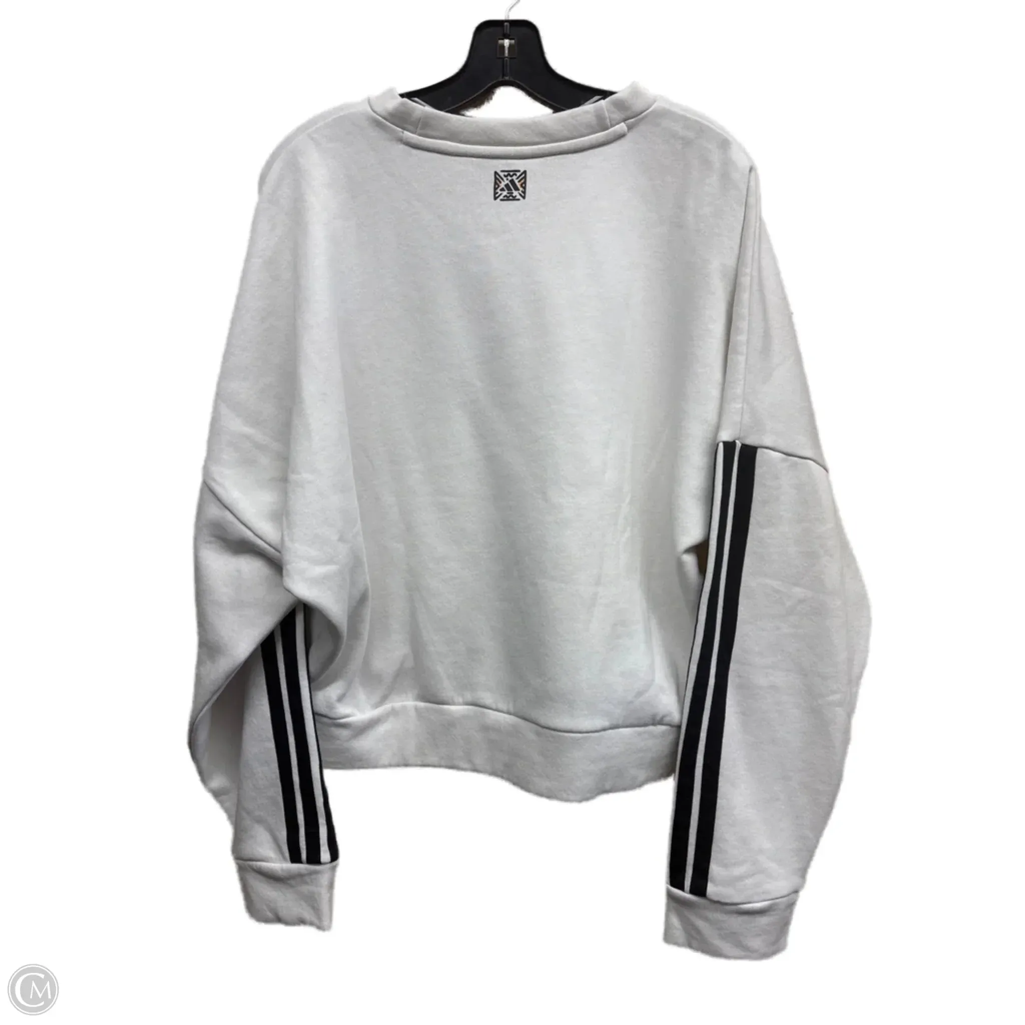 Athletic Sweatshirt Crewneck By Adidas In White, Size: M Easy Layer Comfortable Sleep
