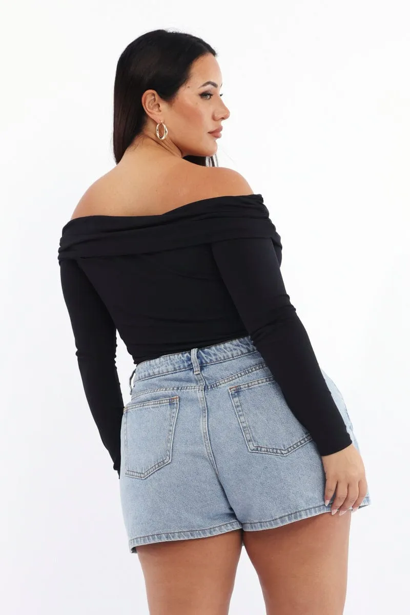 Machine washable Style Preview Denim Skorts Skirt High Rise