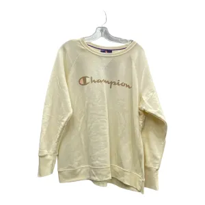 Athletic Sweatshirt Crewneck By Champion In Cream, Size:1X QuickEvaporation