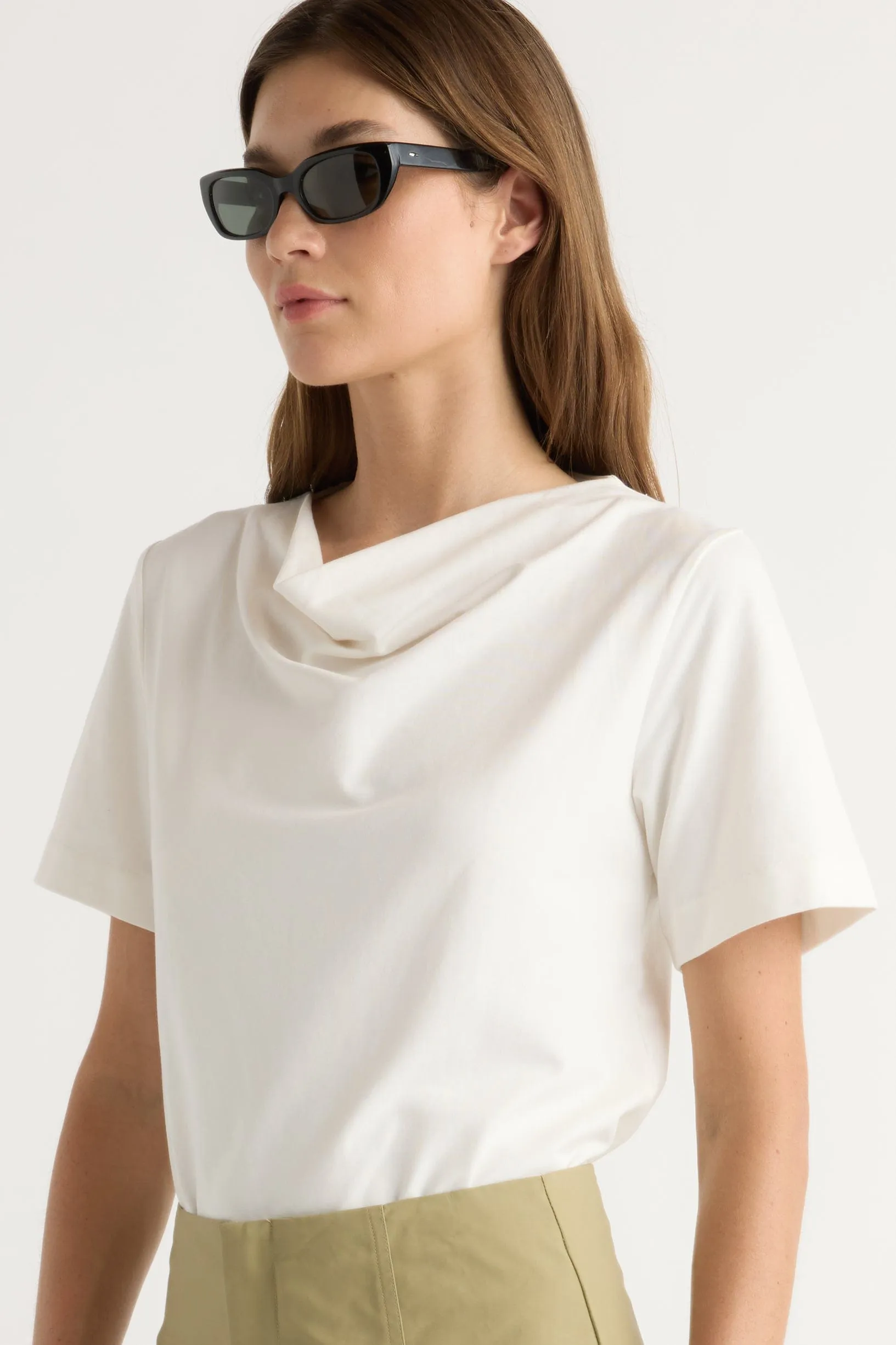Casual Chic Kendra Organic Cotton Cowl-Neck Tee