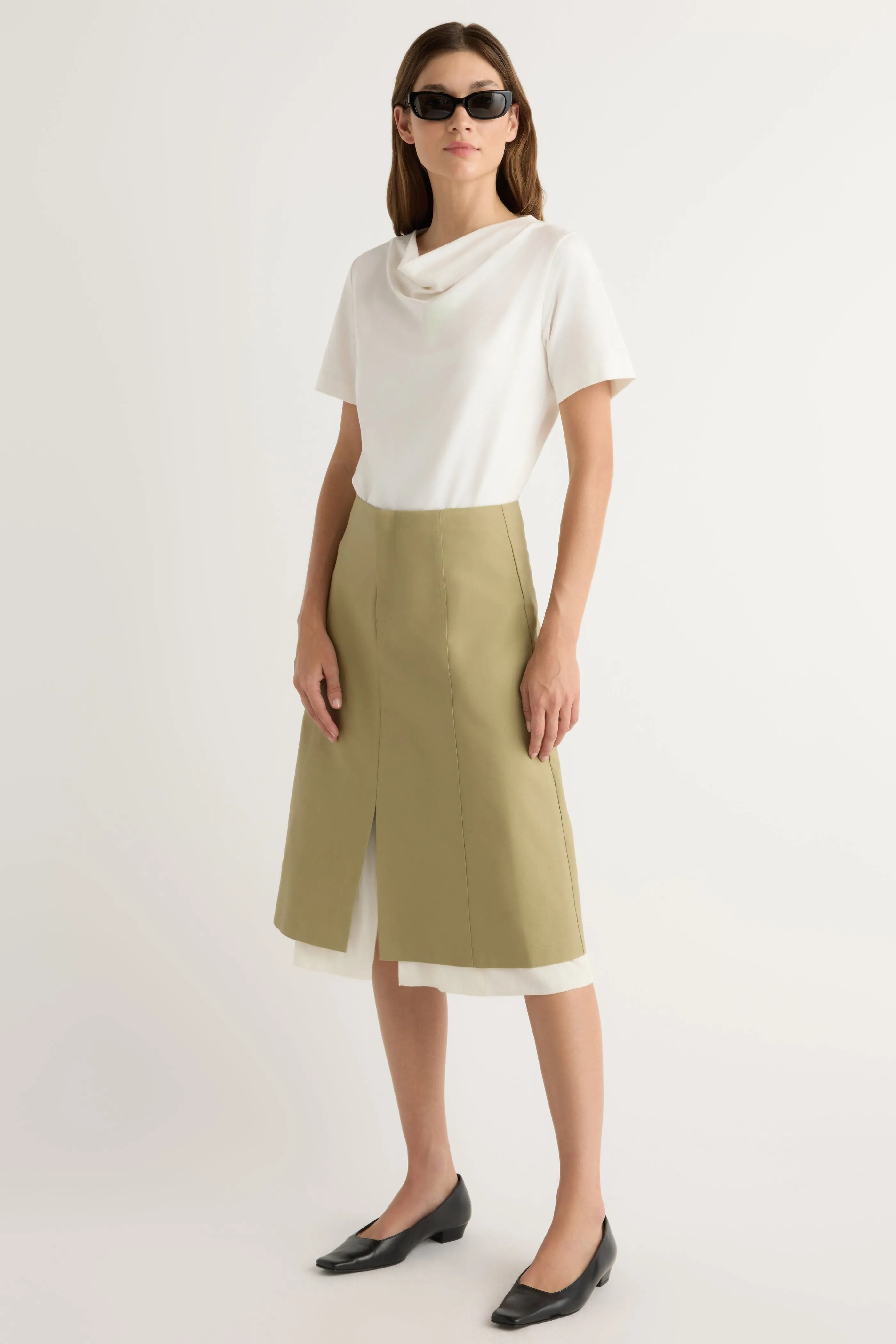 Modern Trend Look Recycled Material Kendra Organic Cotton Cowl-Neck Tee