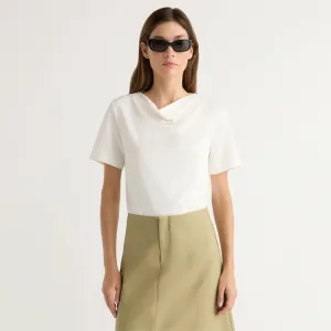 All-Purpose Comfort Seasonal Must-Have Kendra Organic Cotton Cowl-Neck Tee