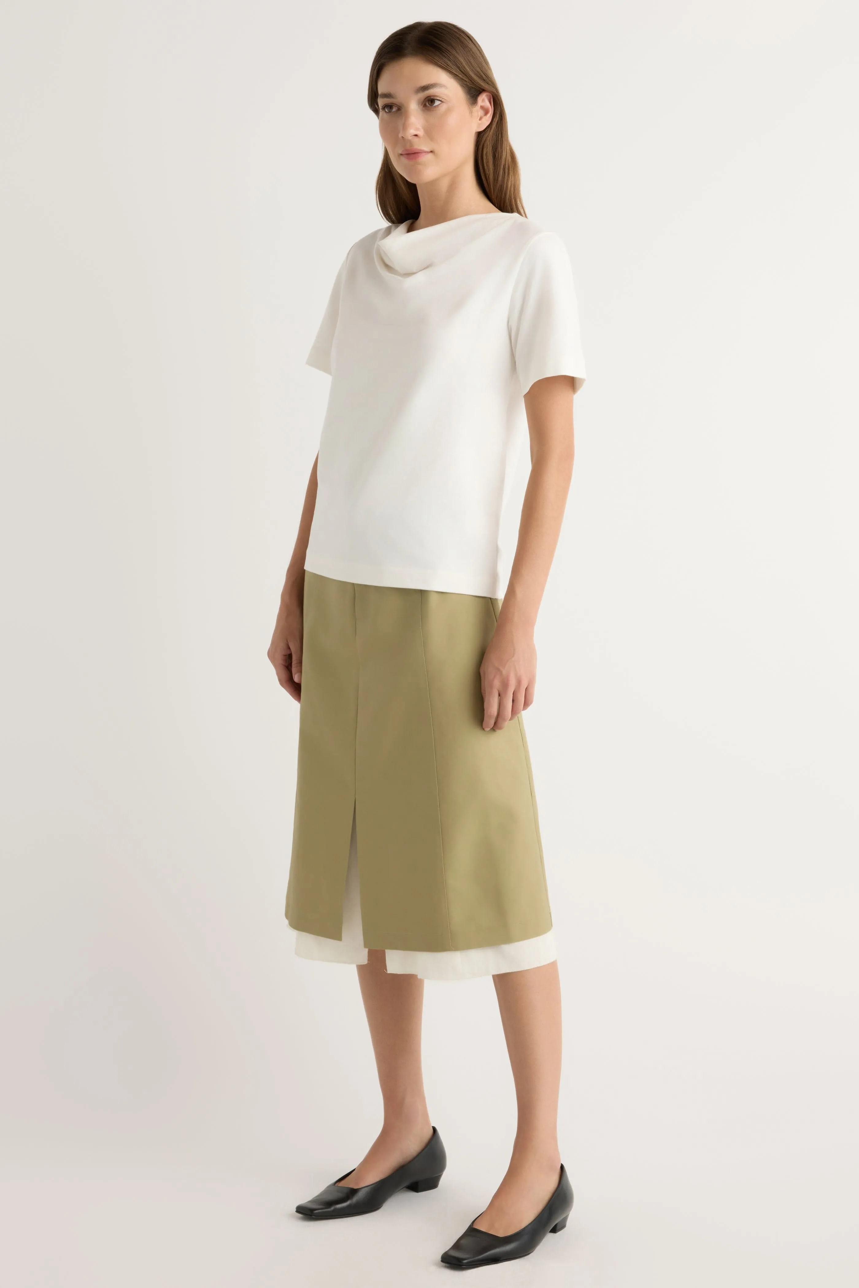 Kendra Organic Cotton Cowl-Neck Tee Ethically Sourced Materials