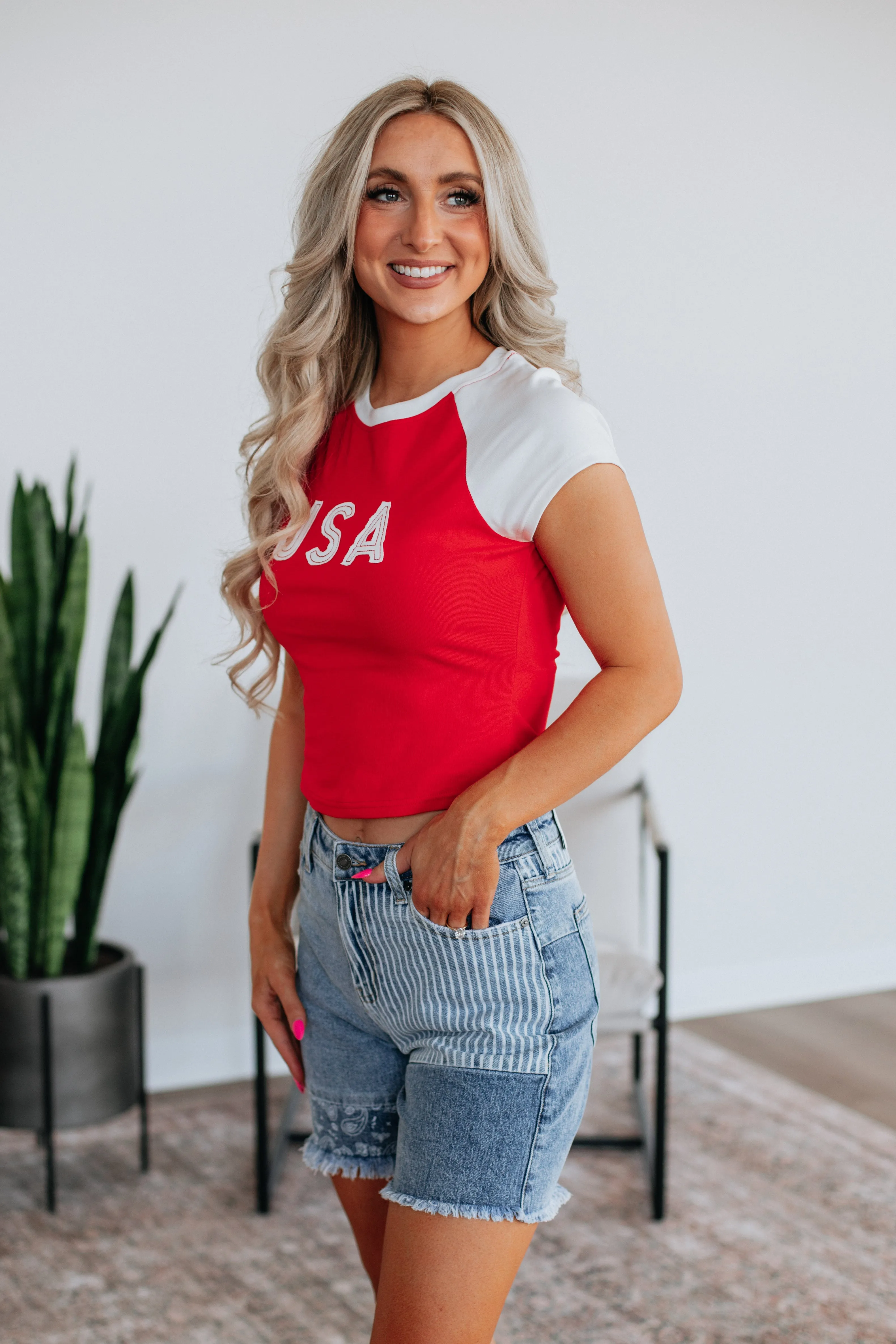 Team USA Tee - Cherry Casual Everyday baby shower
