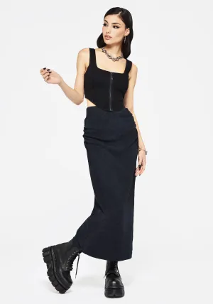 Christina Washed Rib Cotton Maxi Skirt Minimal Look Lifestyle Look