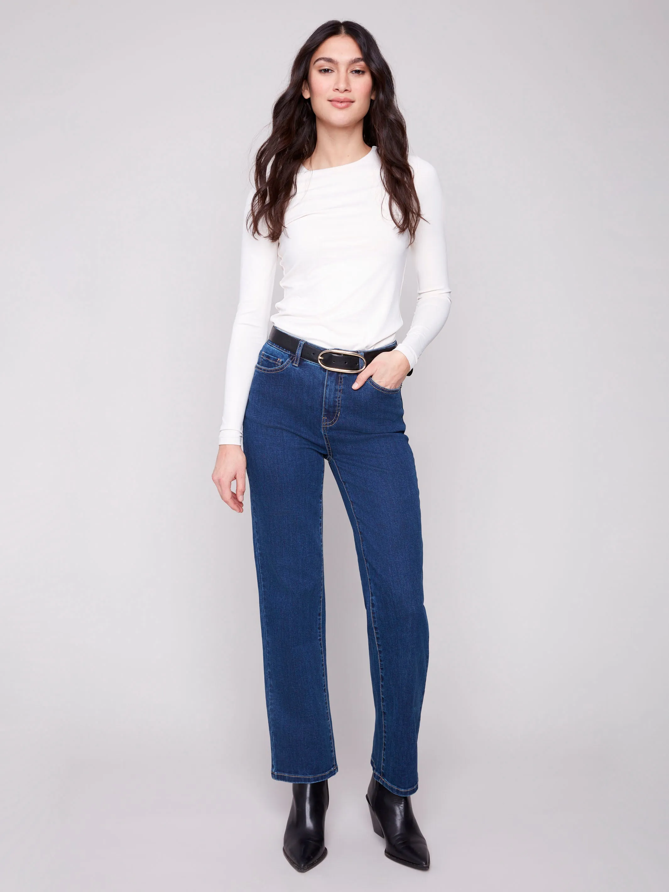 Classic Weekend Getaway Pre Shrunk Material Charlotte Straight Leg Jeans - Indigo