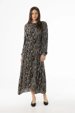 Black Multi Puff Shoulder Maxi Dress Champion Glow