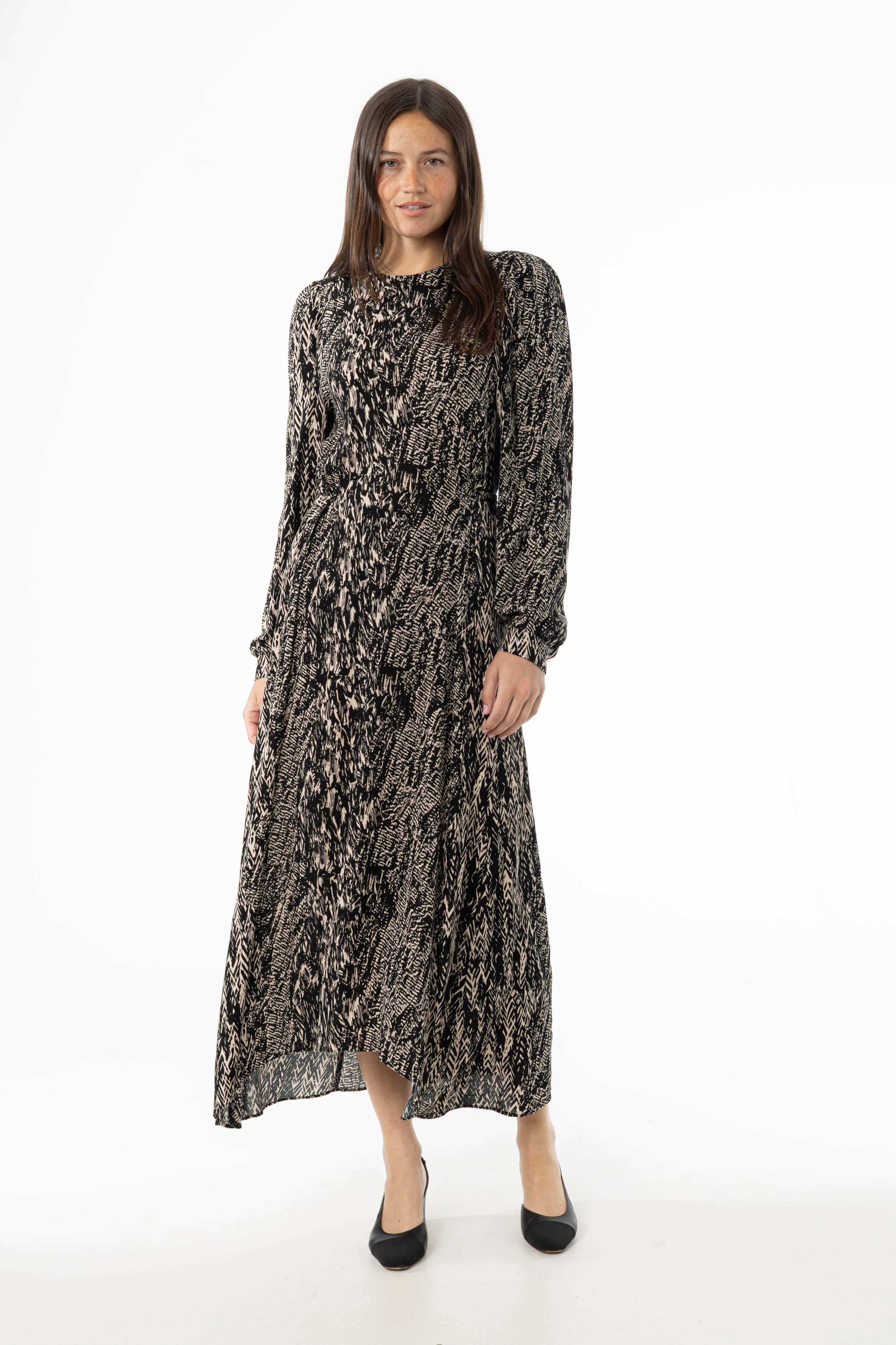 Black Multi Puff Shoulder Maxi Dress Champion Glow