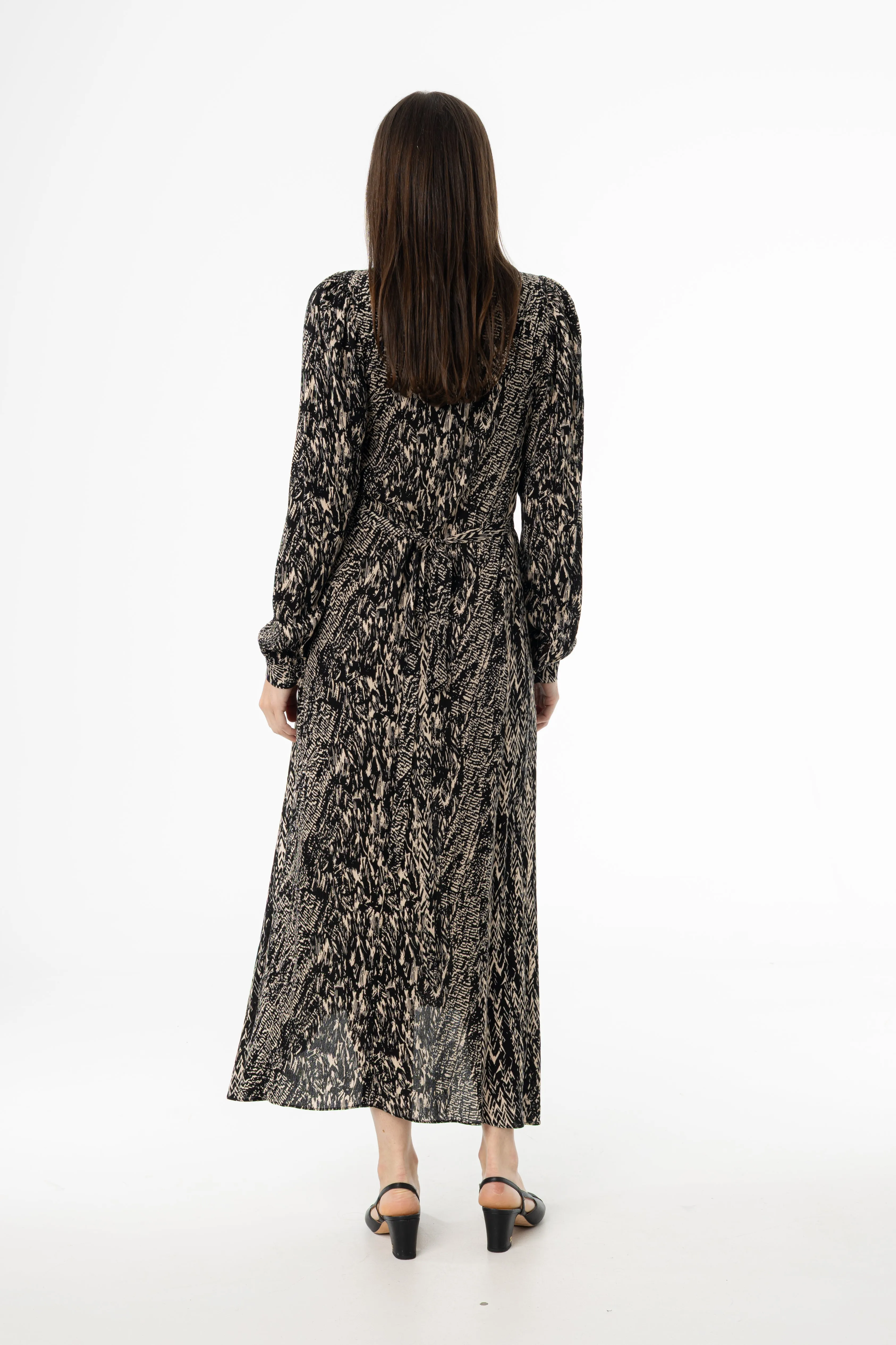 Black Multi Puff Shoulder Maxi Dress MultiPanelDesign