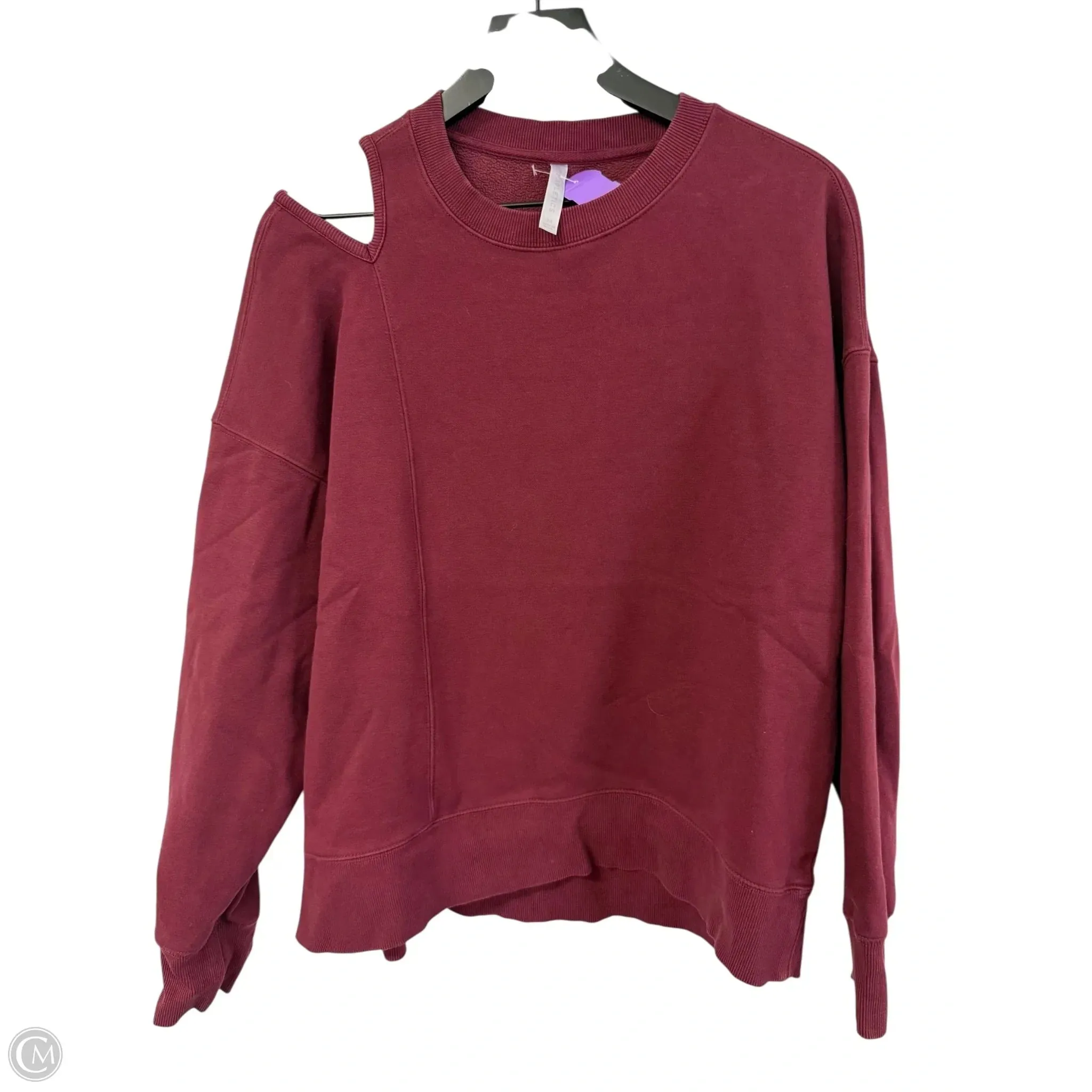 Sweatshirt Crewneck By Fabletics In Maroon, Size: M Lightweight Feel TumbleDry Safe