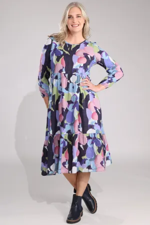 Dress | Navy Purple Flower | 6535B1 Dense Fit