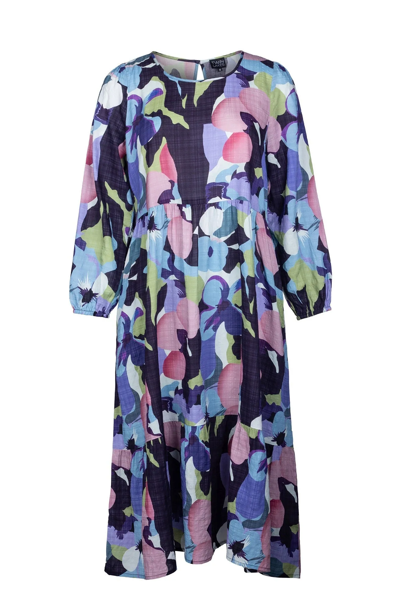Dress | Navy Purple Flower | 6535B1 Stylish Apparel Reinforced Edges