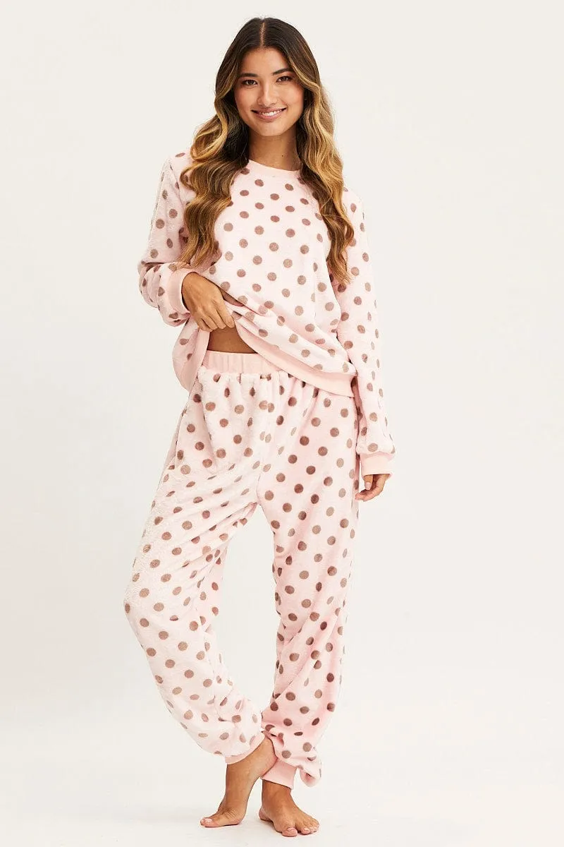 Skinny Fit Sleek Comfort Polka Dot Loungewear Pants